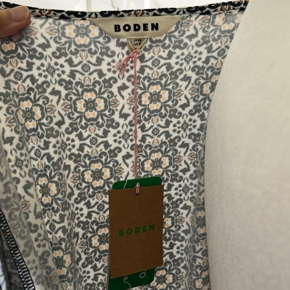 Boden Ruffle Wrap Stretch Jersey Mini Dress Black Opulent Pome Women's sz 2 New - Picture 8 of 11